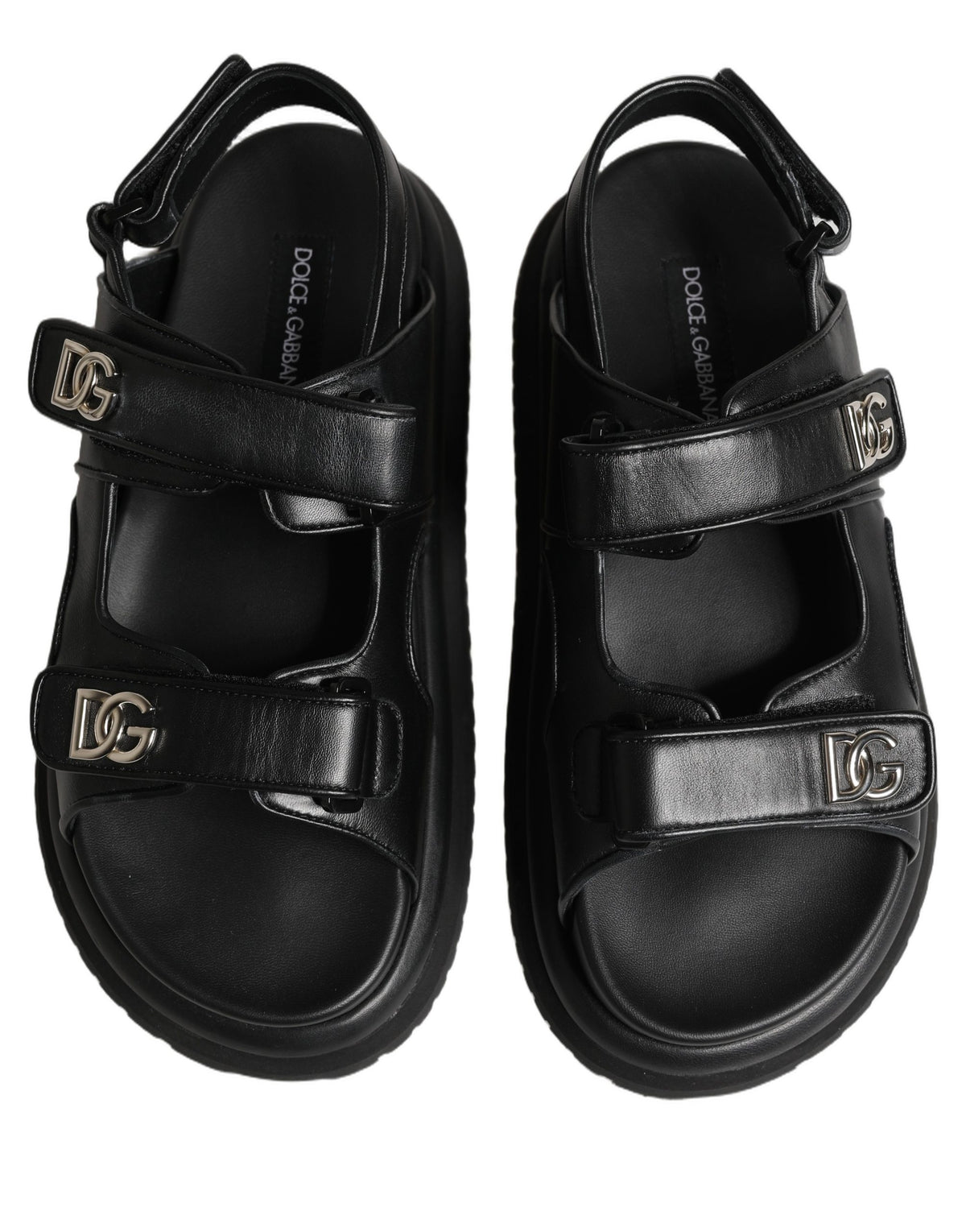 Dolce & Gabbana Schwarze DG Logo Sandalen Pantoletten Hausschuhe