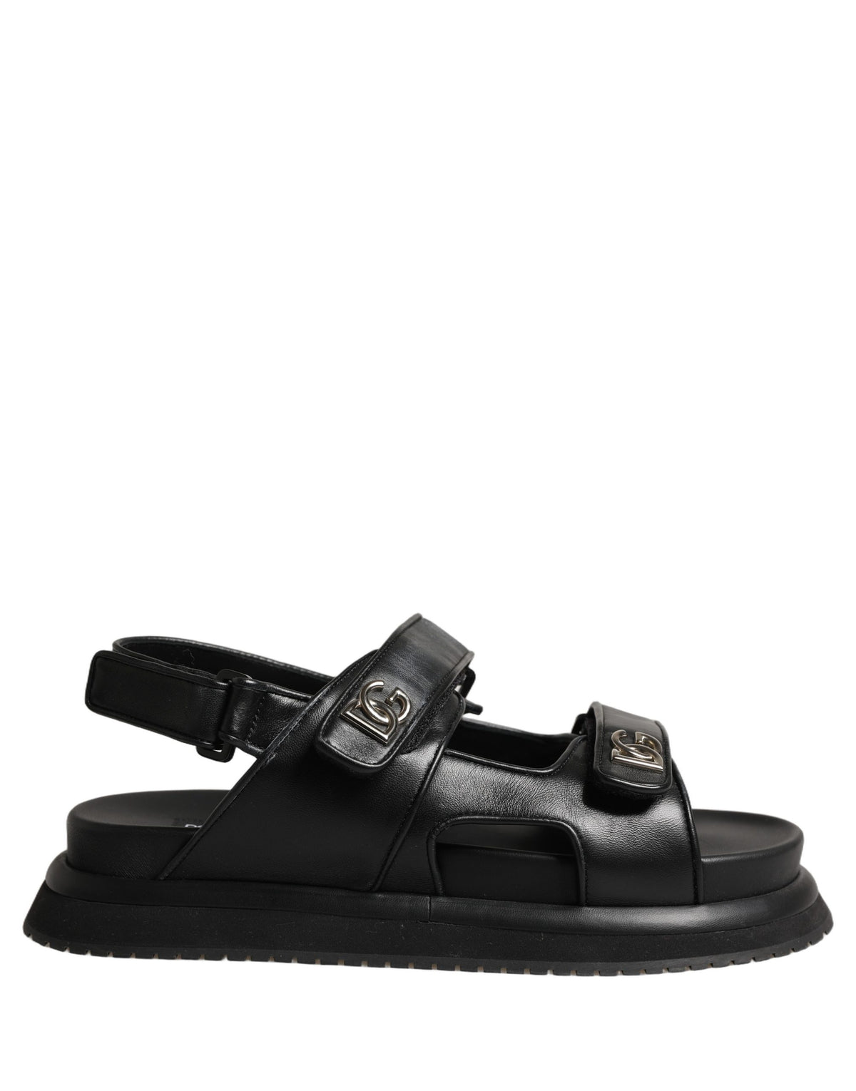 Dolce & Gabbana Schwarze DG Logo Sandalen Pantoletten Hausschuhe