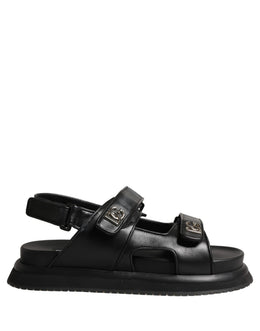Dolce & Gabbana Schwarze DG Logo Sandalen Pantoletten Hausschuhe