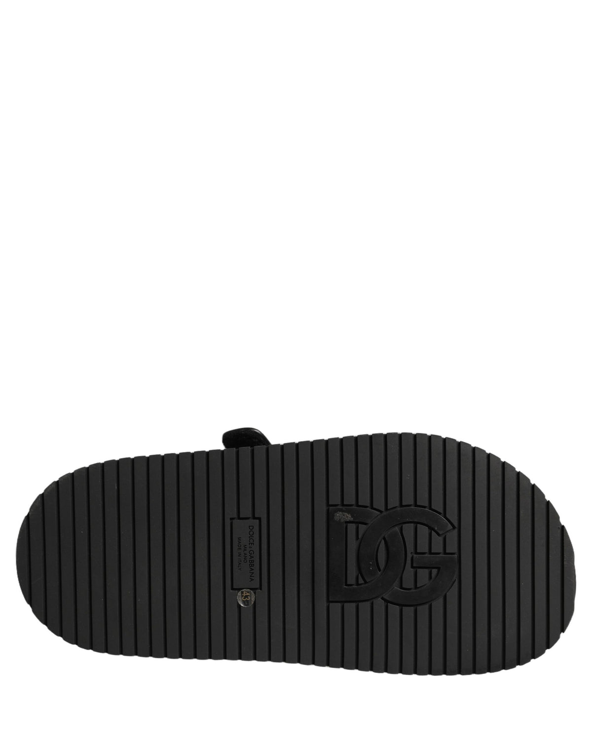 Dolce & Gabbana Schwarze DG Logo Sandalen Pantoletten Hausschuhe