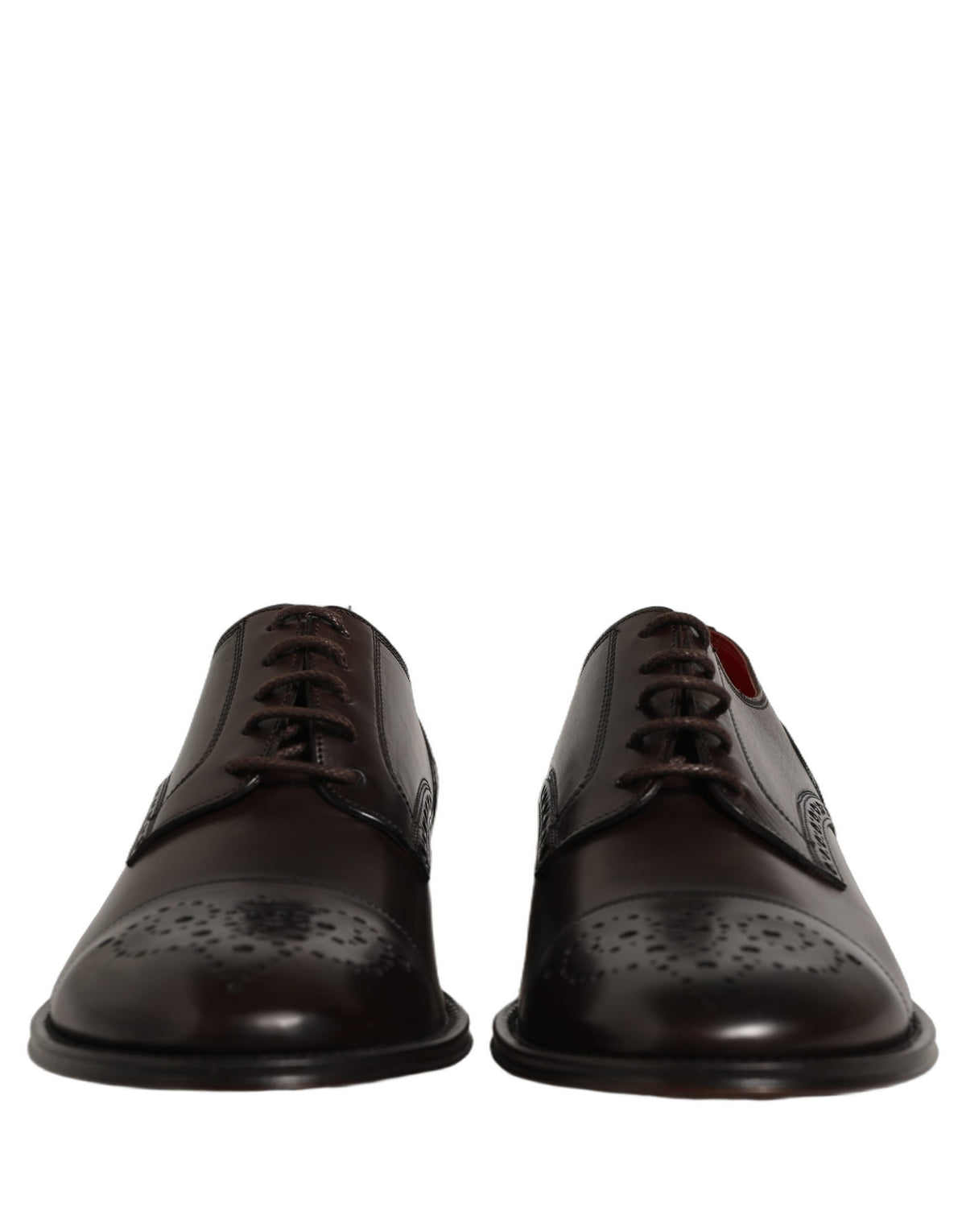 Dolce & Gabbana Maroon Kalbsleder Derby Herren Anzugschuhe