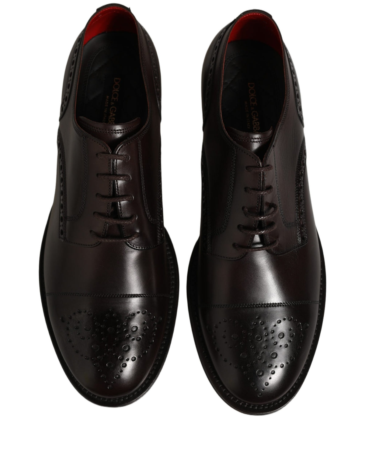 Dolce & Gabbana Maroon Kalbsleder Derby Herren Anzugschuhe