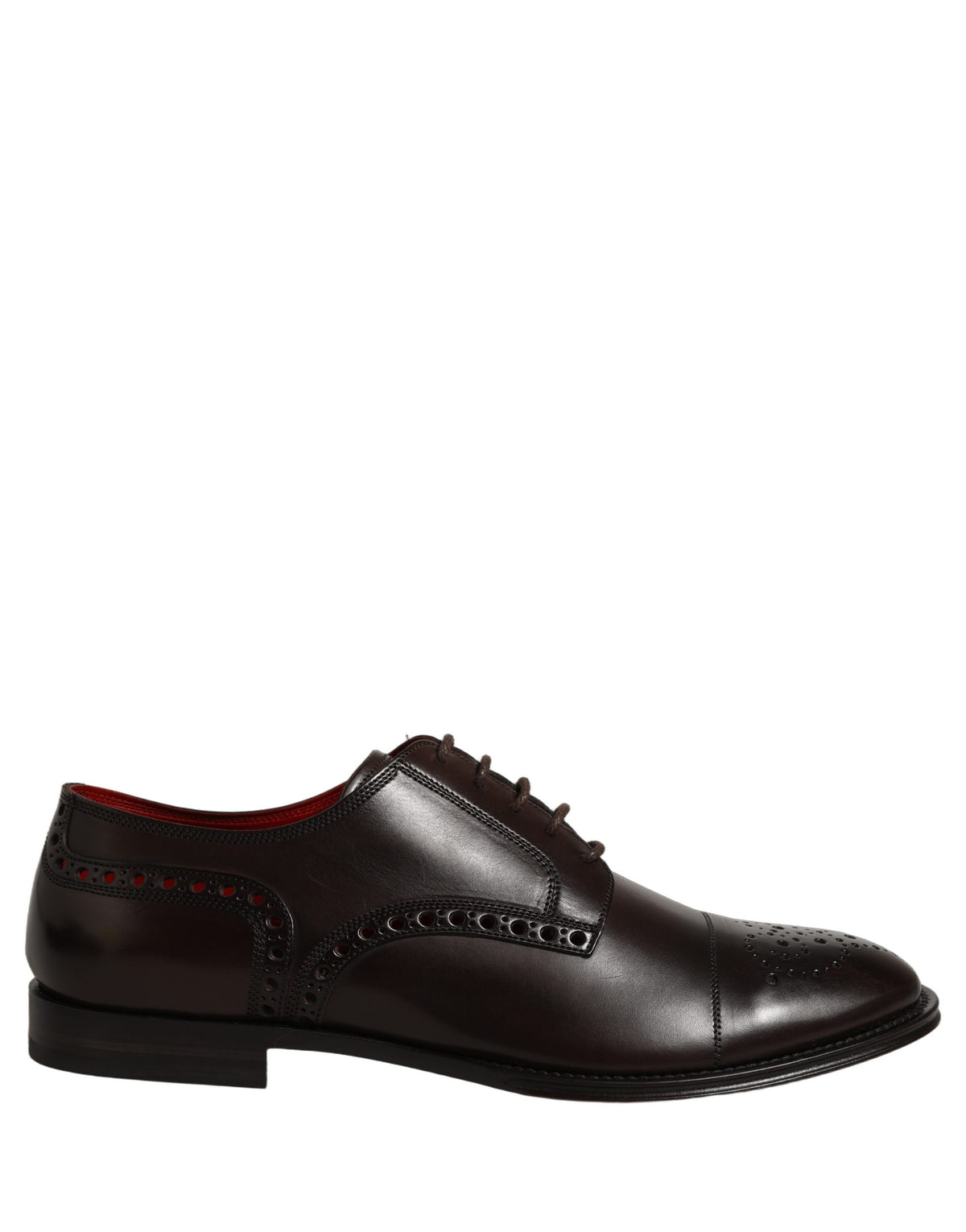 Dolce & Gabbana Maroon Kalbsleder Derby Herren Anzugschuhe