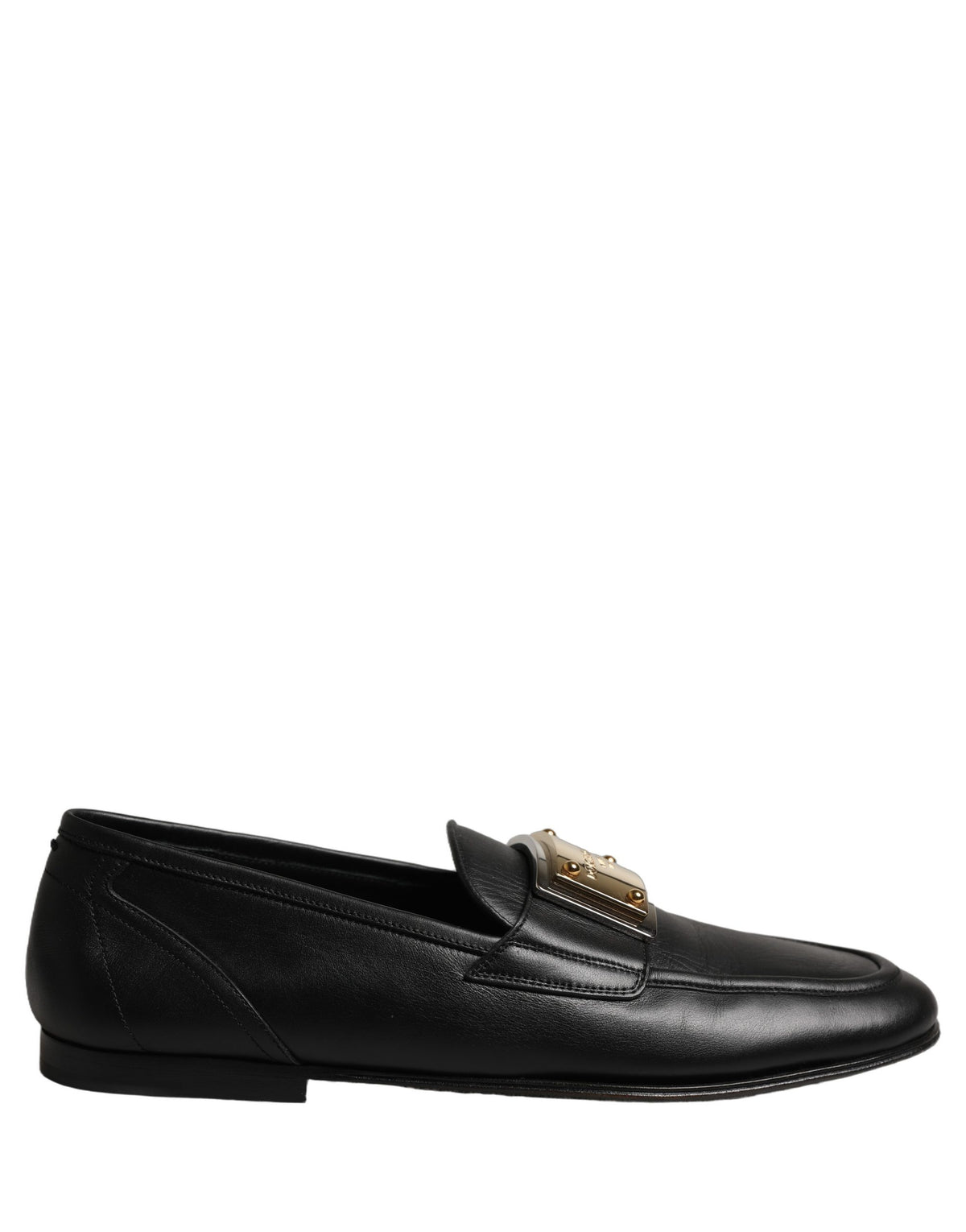 Dolce & Gabbana Schwarze Loafer aus Leder mit Logo-Plakette für Herren