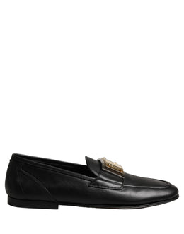 Dolce & Gabbana Schwarze Loafer aus Leder mit Logo-Plakette für Herren