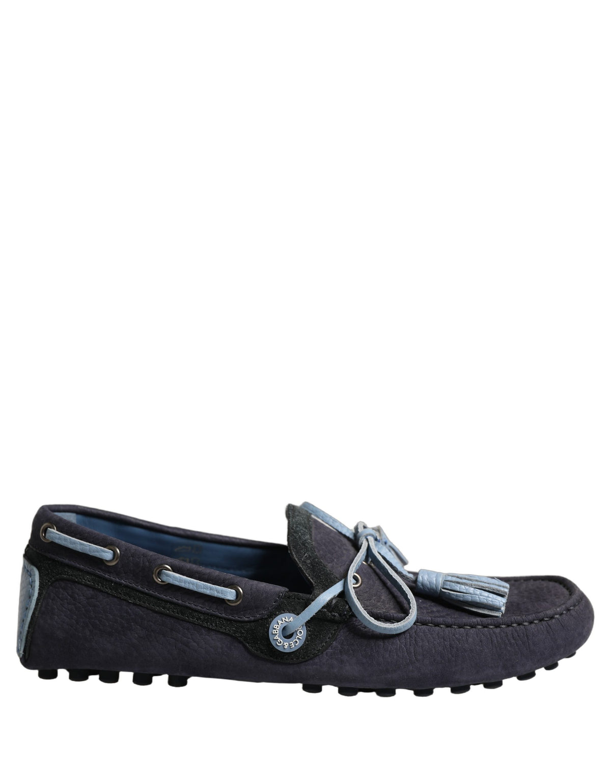 Dolce & Gabbana Navyblaue Mokassins aus Wildleder mit Quasten