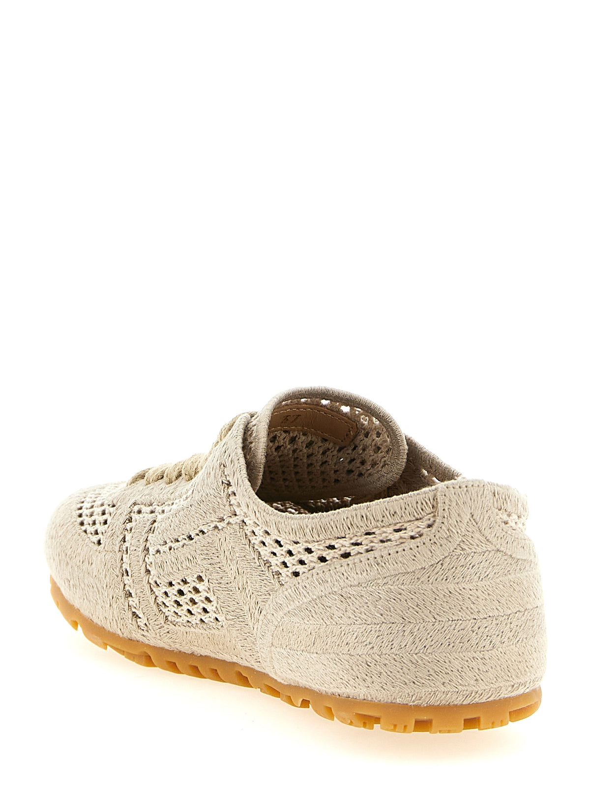 Balmain Beigefarbene Baumwoll-Sportschuhe