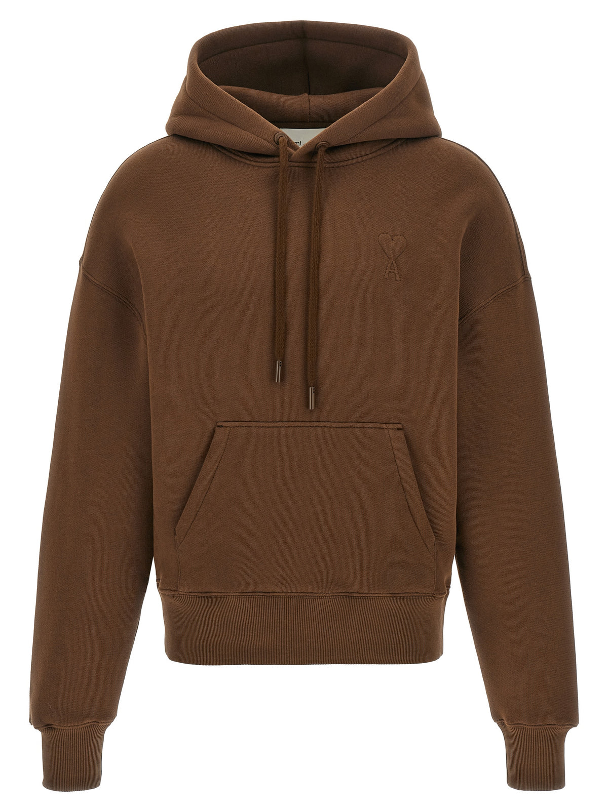 Ami Paris Brauner Baumwoll-Kapuzenpullover