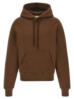 Ami Paris Brauner Baumwoll-Kapuzenpullover