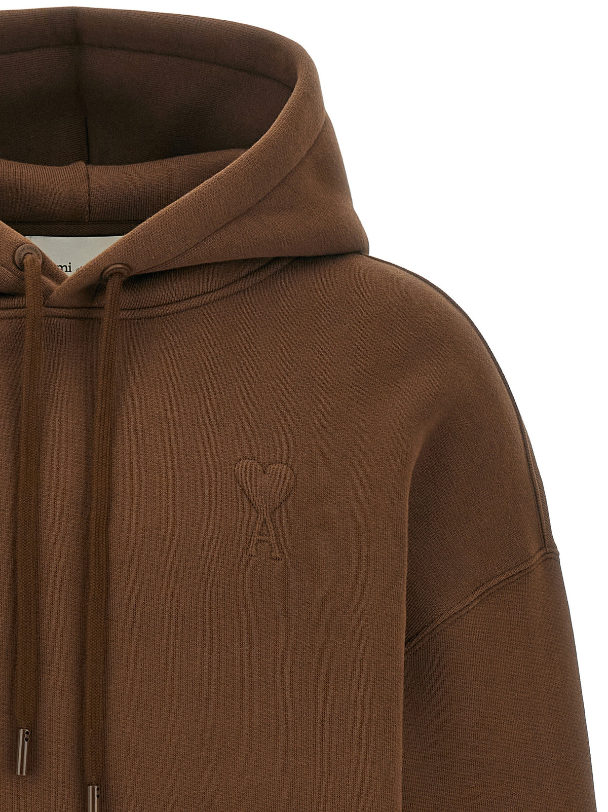 Ami Paris Brauner Baumwoll-Kapuzenpullover