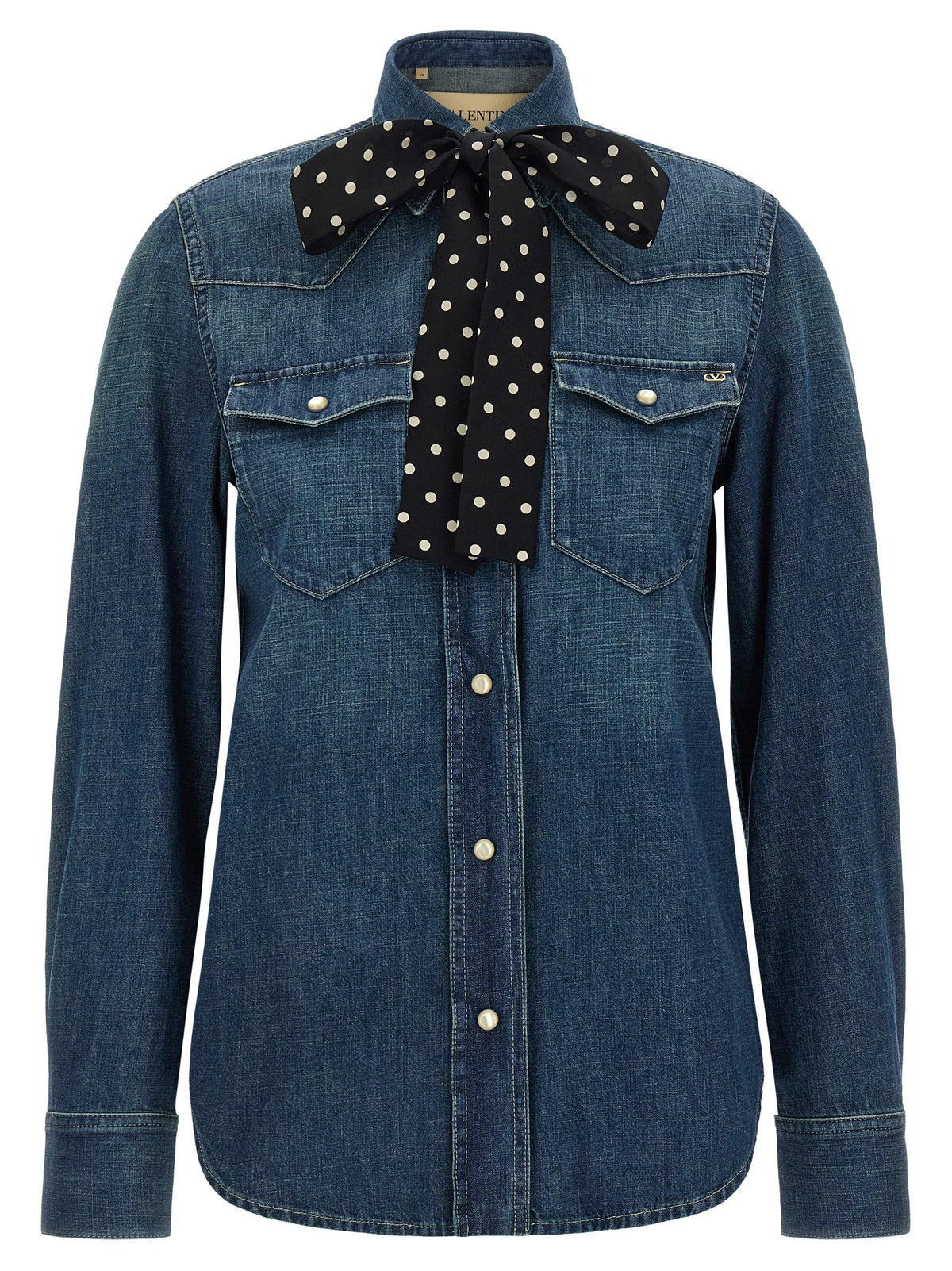 Valentino Garavani Blaue Baumwollbluse