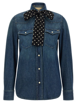 Valentino Garavani Blaue Baumwollbluse