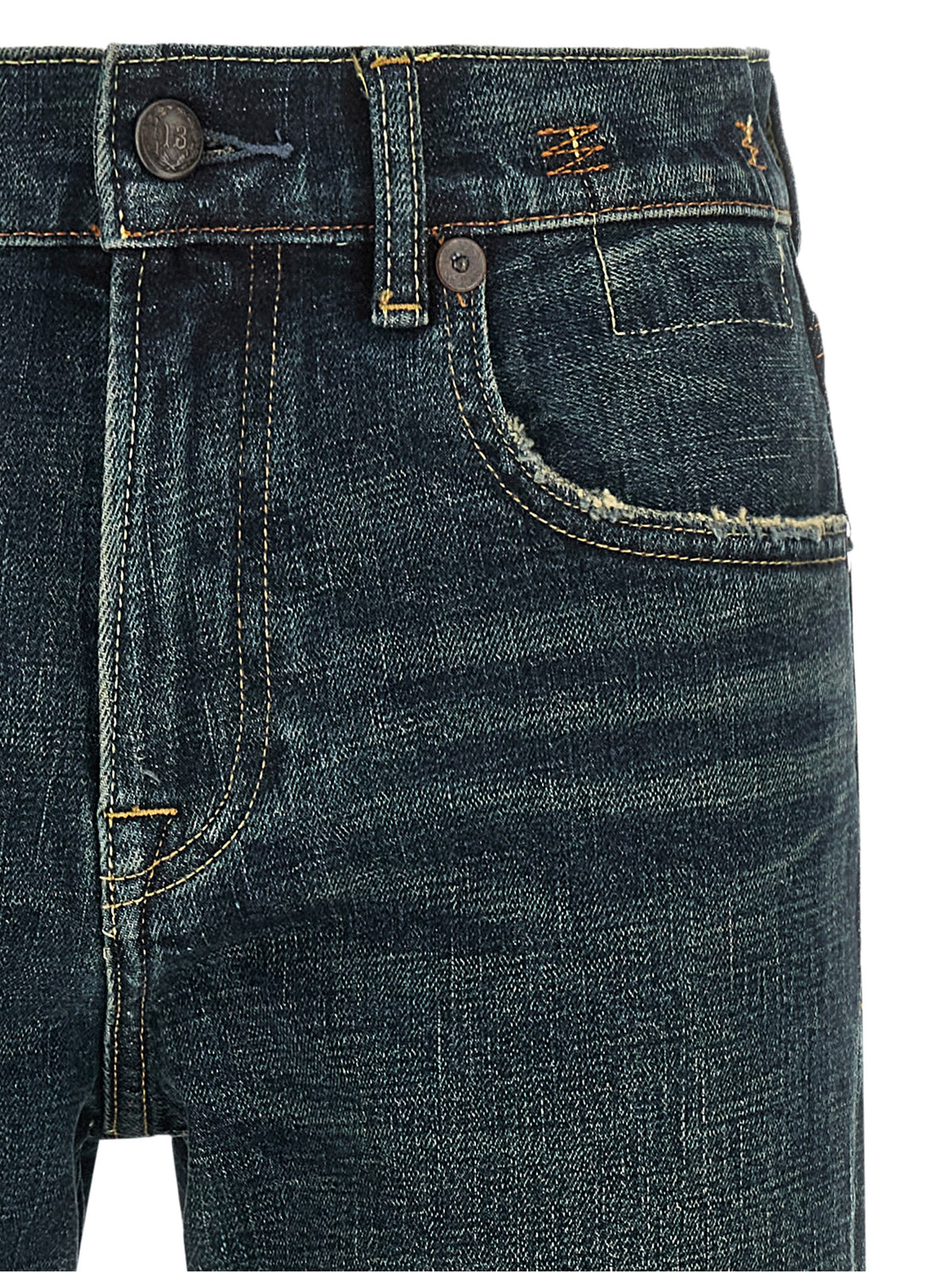 R13 Blaue Jeans aus Baumwolle im geraden Schnitt
