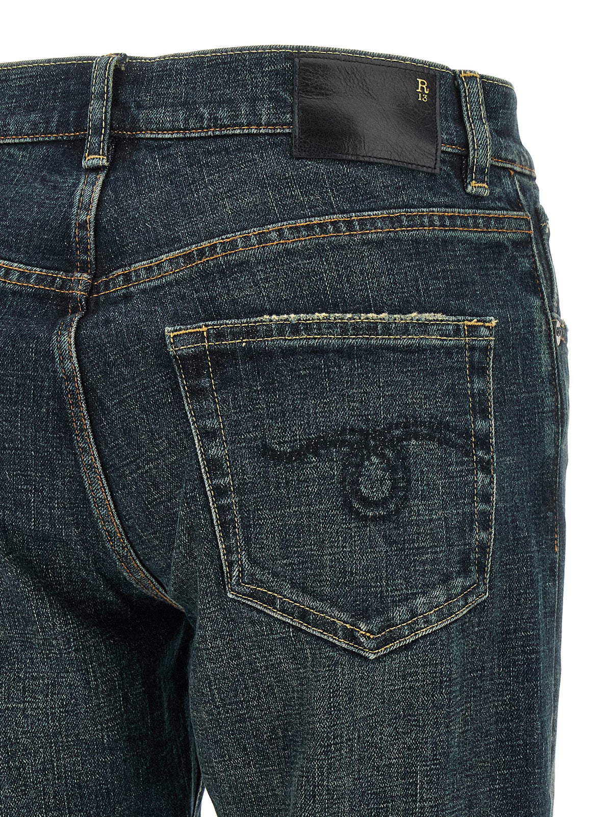 R13 Blaue Jeans aus Baumwolle im geraden Schnitt