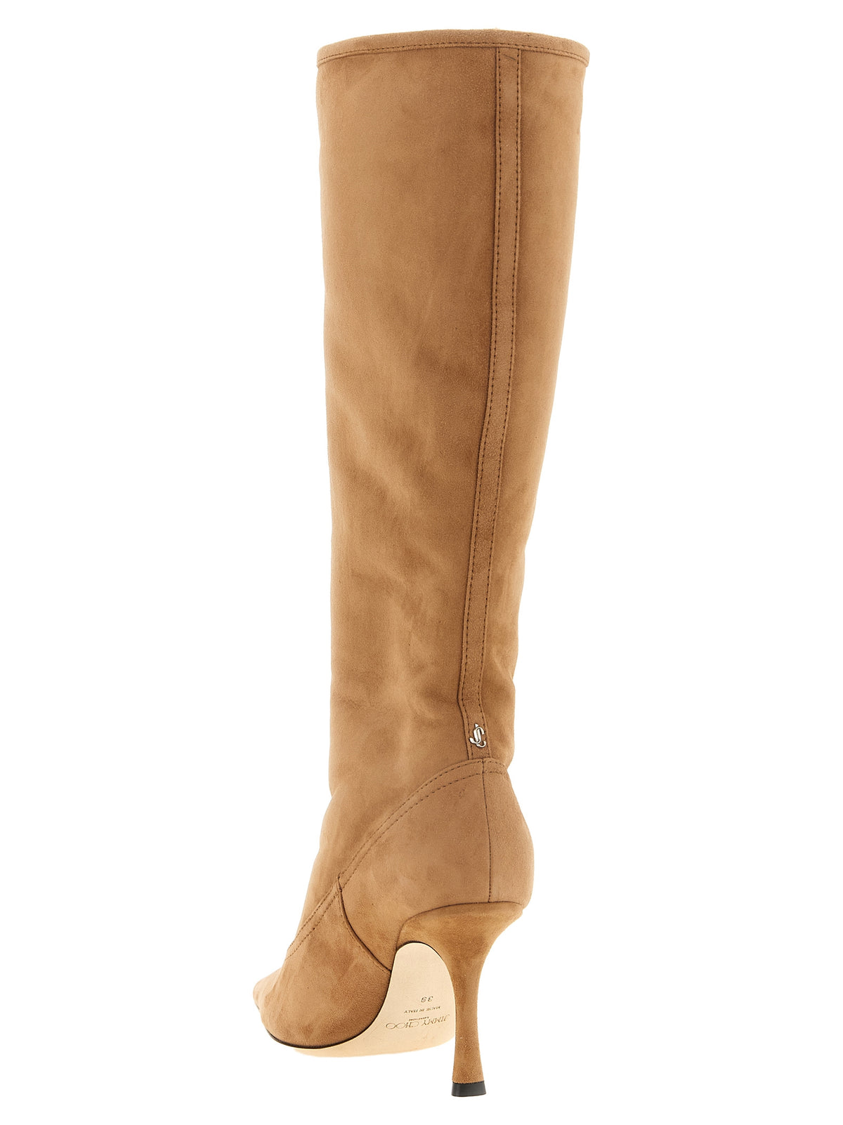 Jimmy Choo Beige Lammleder Overknee-Stiefel