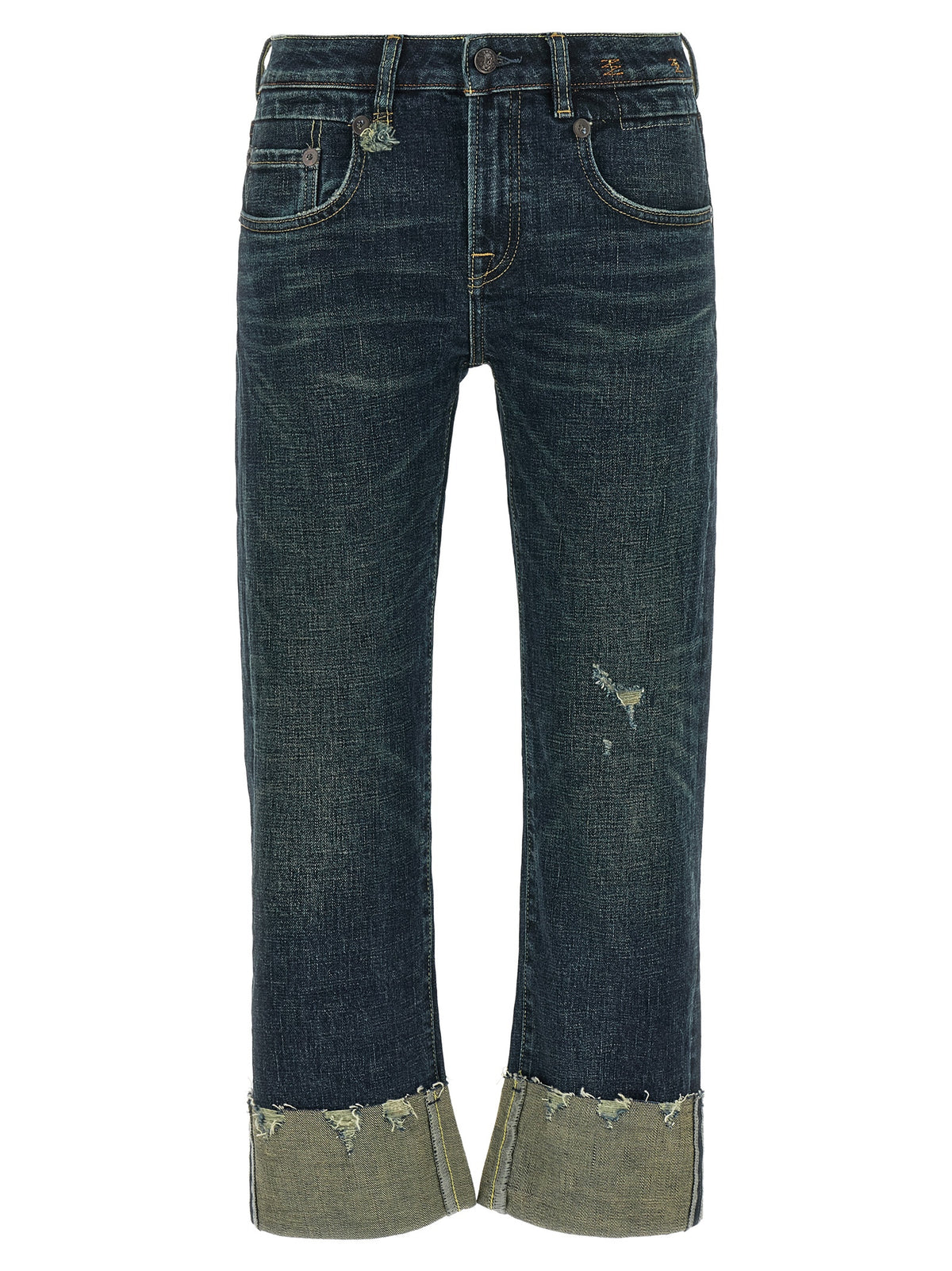 R13 Blaue Jeans aus Baumwolle im geraden Schnitt