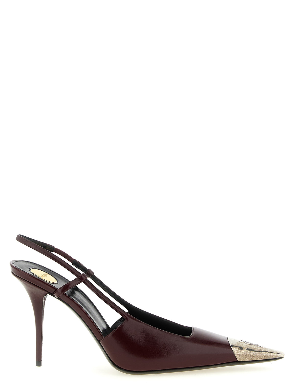 Saint Laurent Bordeaux Lammleder-Pumps mit hohem Absatz
