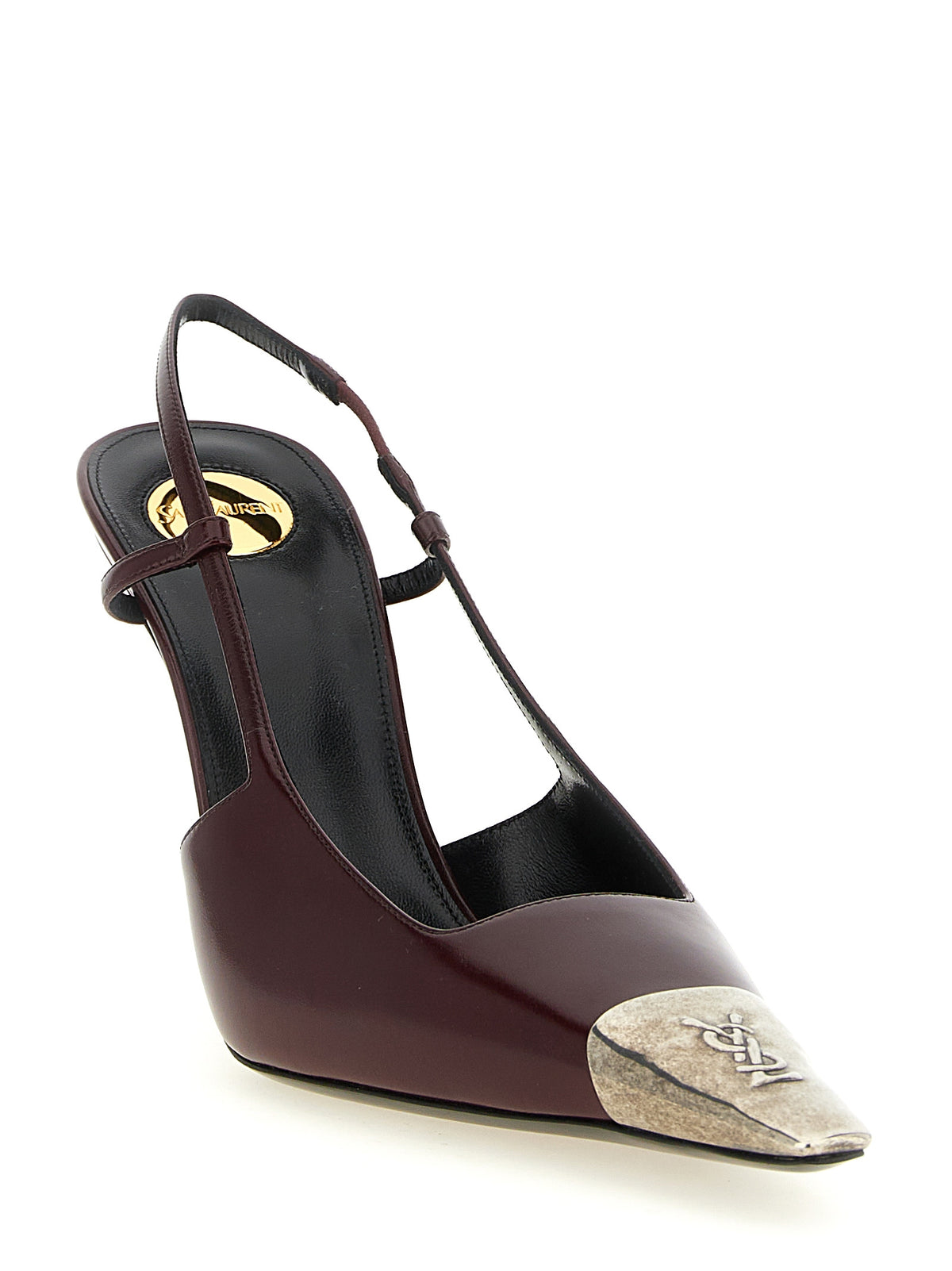 Saint Laurent Bordeaux Lammleder-Pumps mit hohem Absatz