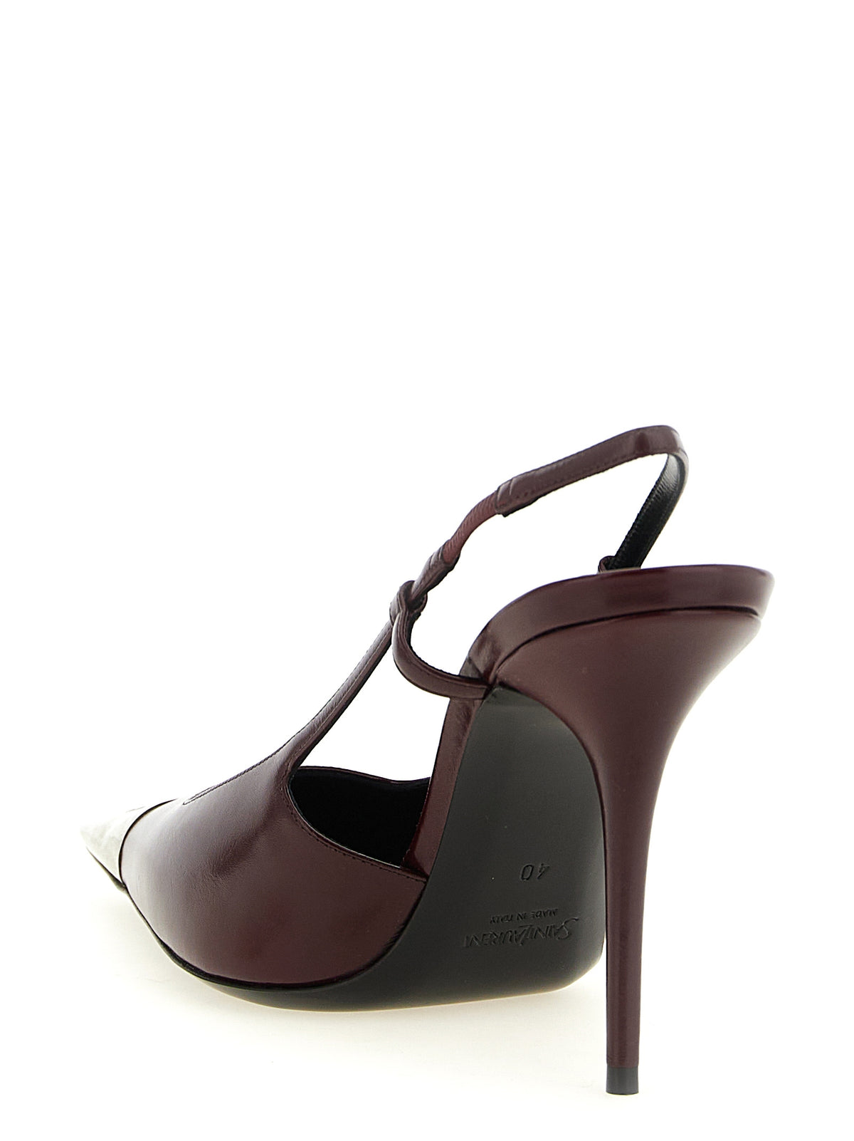 Saint Laurent Bordeaux Lammleder-Pumps mit hohem Absatz