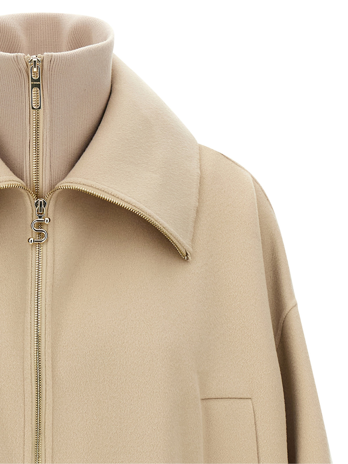 Sportmax Beige Woll-Bomberjacke