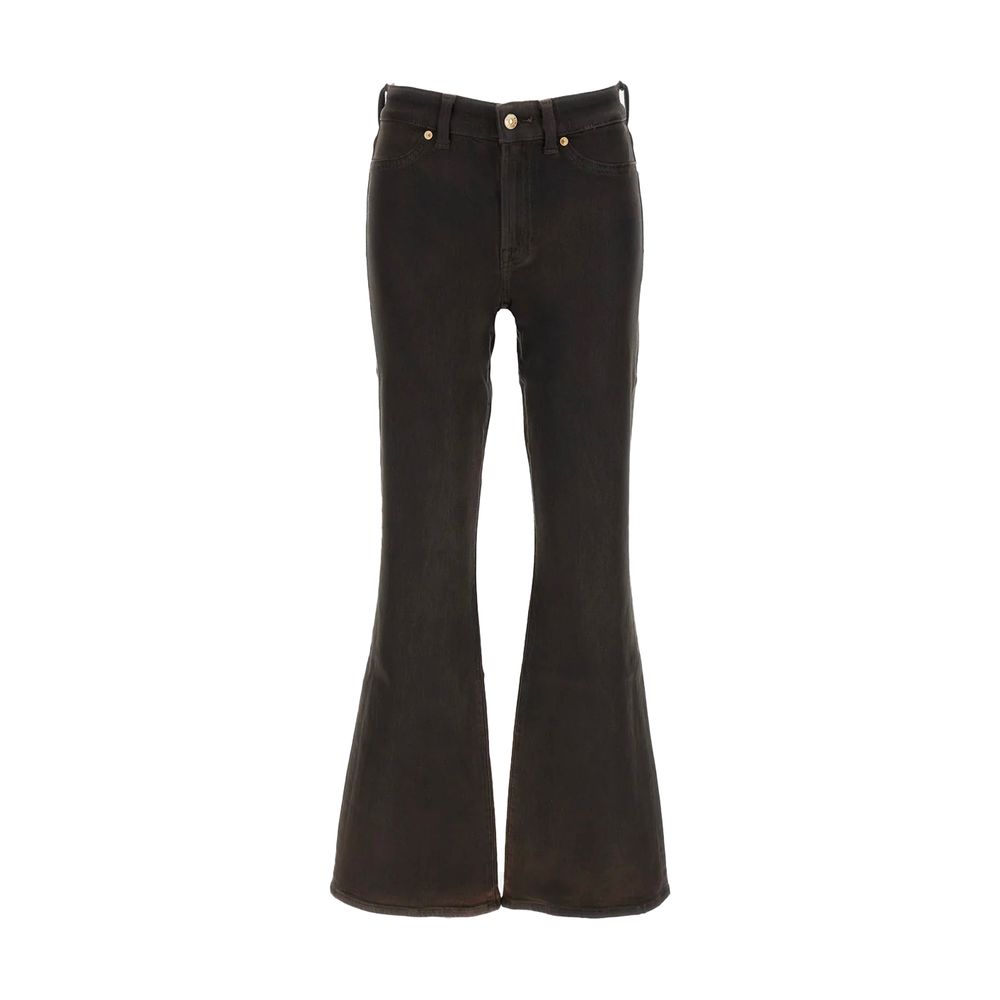 7FOR Schwarze Bootcut-Jeans aus Baumwolle
