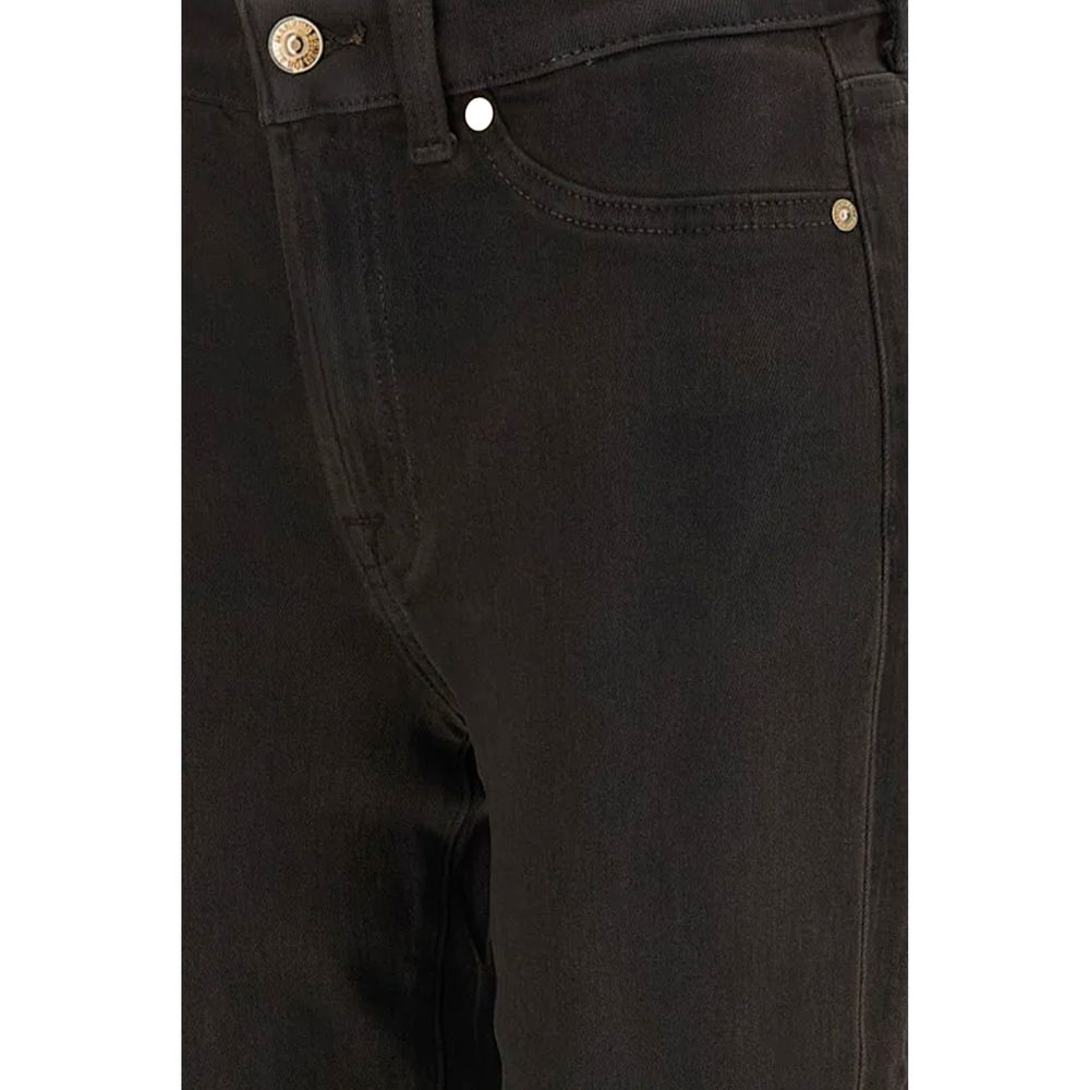 7FOR Schwarze Bootcut-Jeans aus Baumwolle