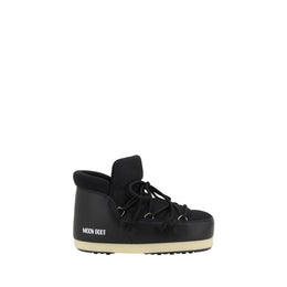 Moon Boot Schwarze Schnürstiefel aus Polyester