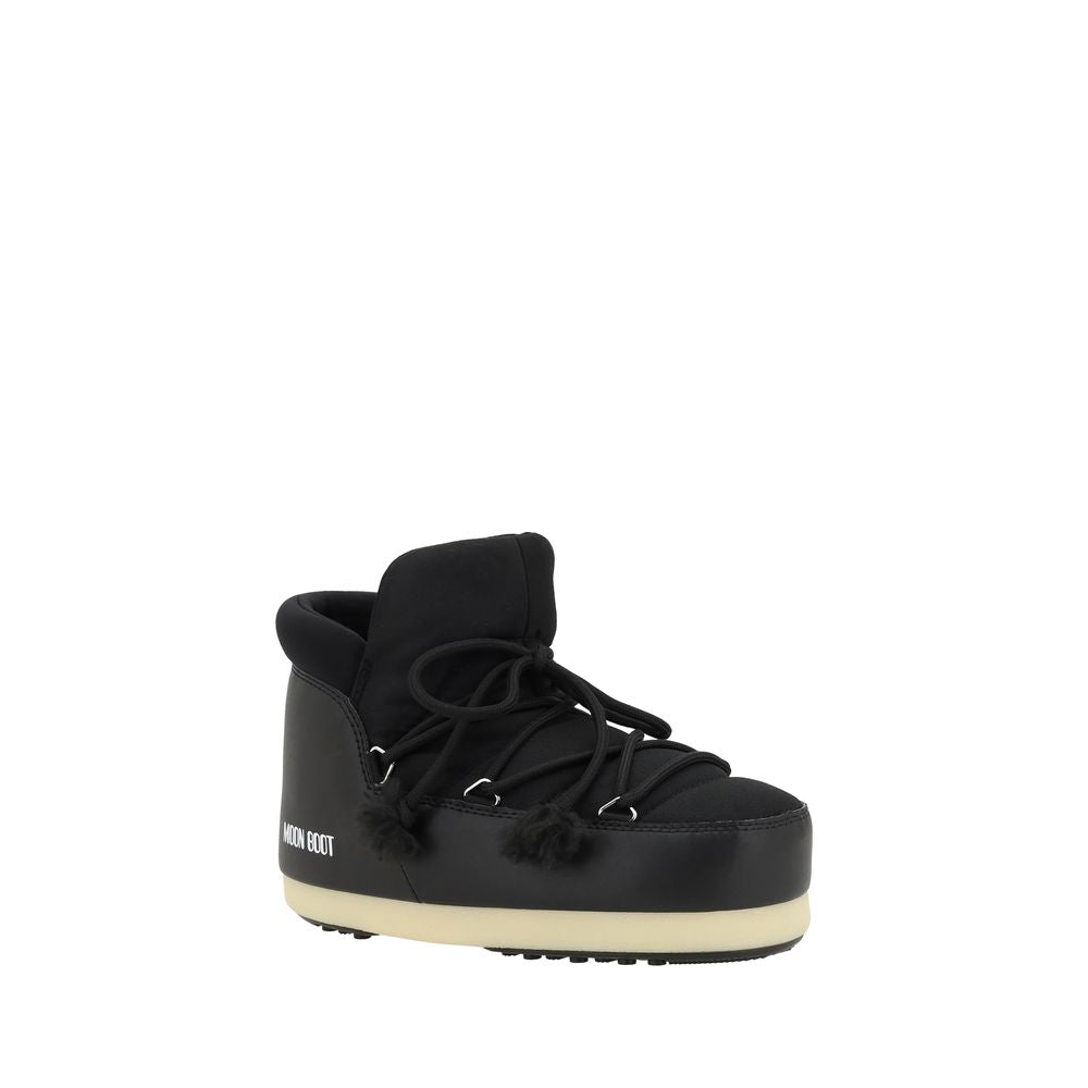 Moon Boot Schwarze Schnürstiefel aus Polyester