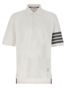 Thom Browne Weißes Poloshirt aus Baumwolle