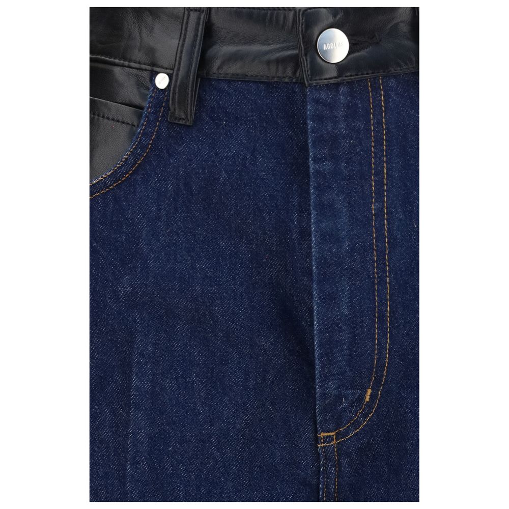 Agolde Blaue gerade geschnittene Jeans aus recycelter Baumwolle