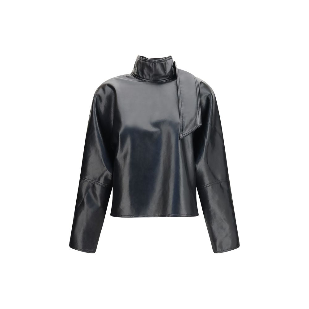 Agolde Schwarzes Hemd aus recyceltem Leder