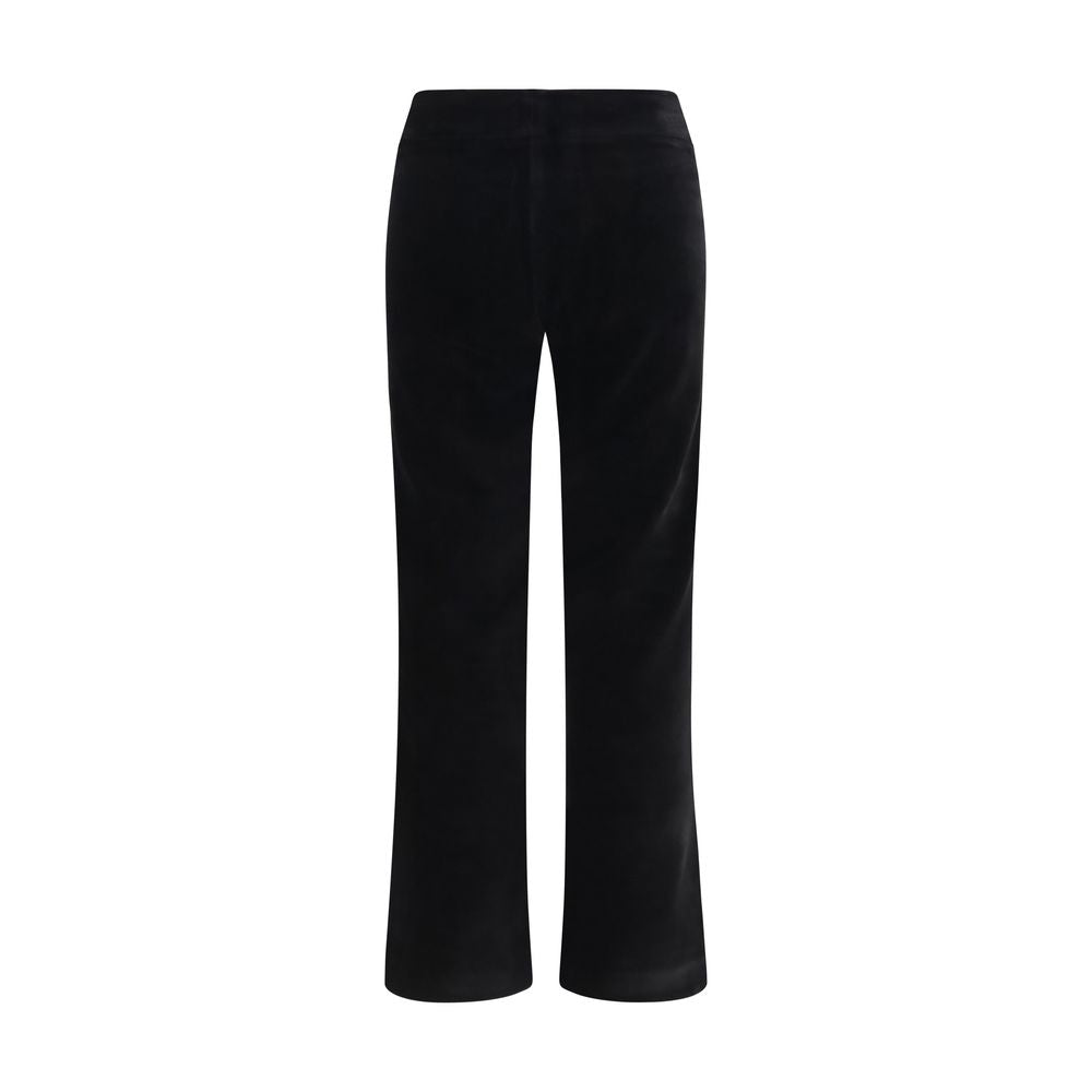 Avenue Montaigne Schwarze Baumwollhose mit ausgestelltem Bein