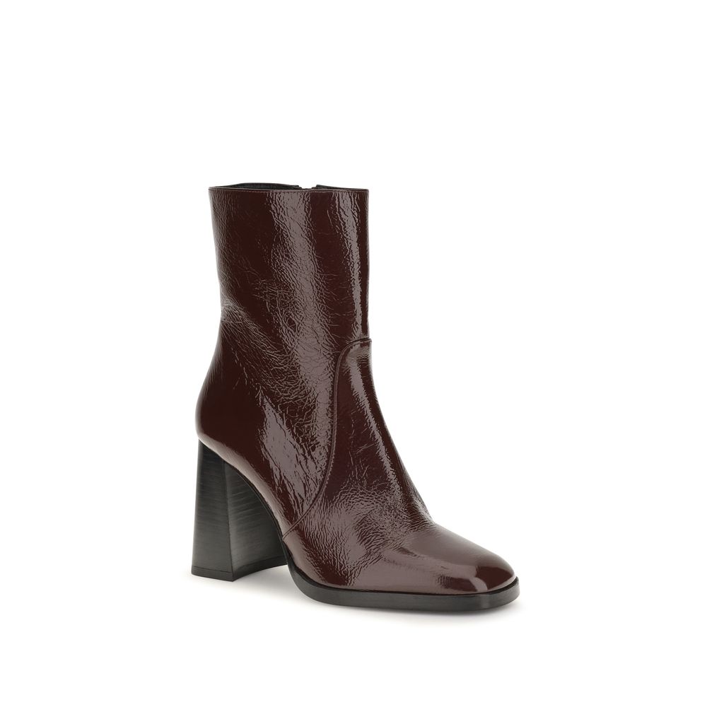 Stuart Weitzman Bordeaux Calf Leather Bos Taurus Stiefeletten