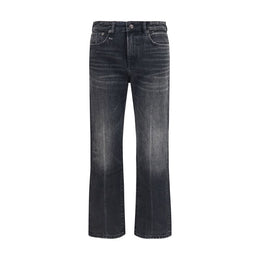 R13 Schwarze Boyfriend Jeans aus Baumwolle