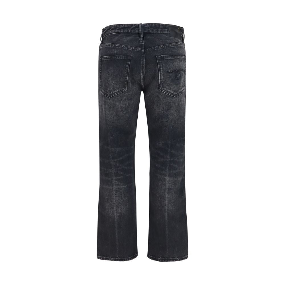 R13 Schwarze Boyfriend Jeans aus Baumwolle