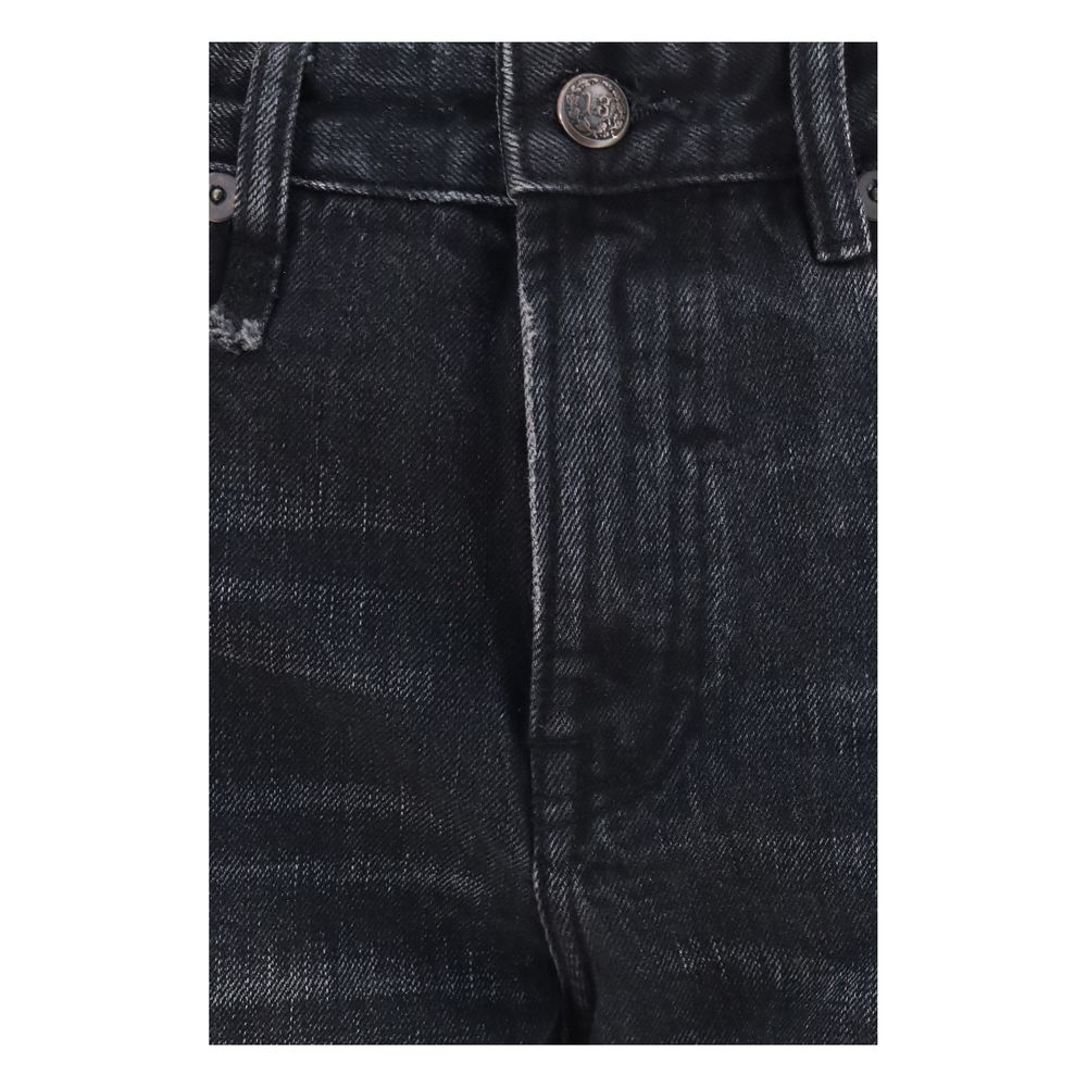 R13 Schwarze Boyfriend Jeans aus Baumwolle