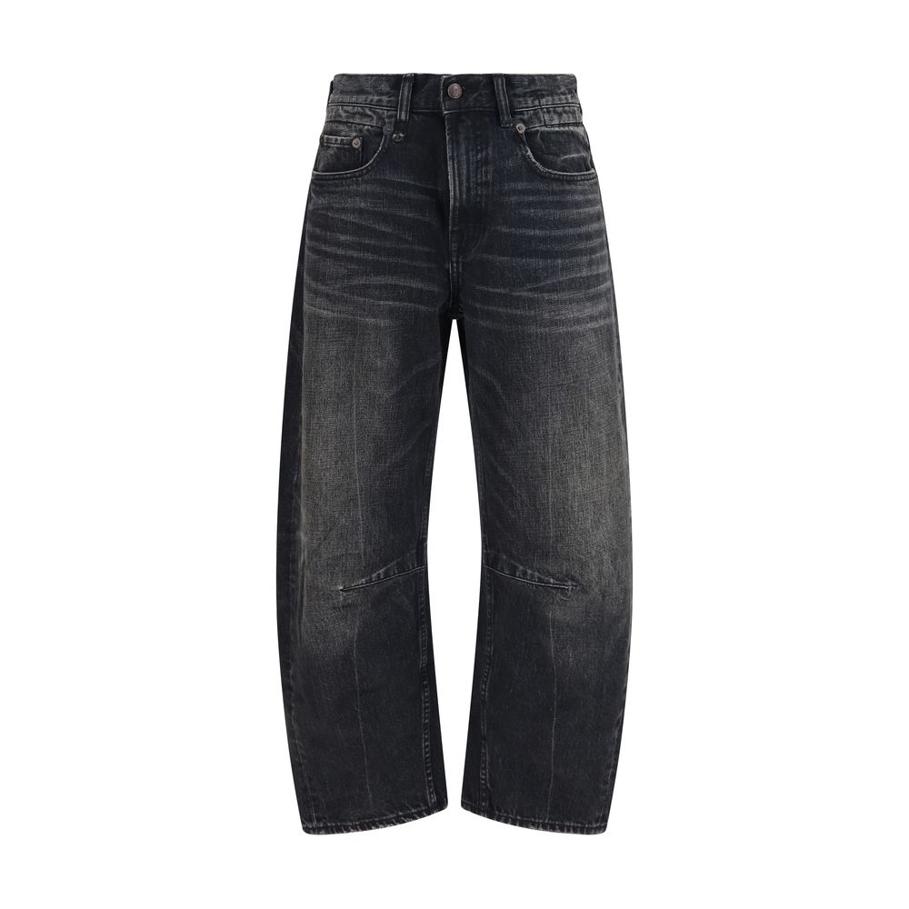 R13 Schwarze Boyfriend Jeans aus Baumwolle