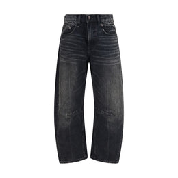 R13 Schwarze Boyfriend Jeans aus Baumwolle