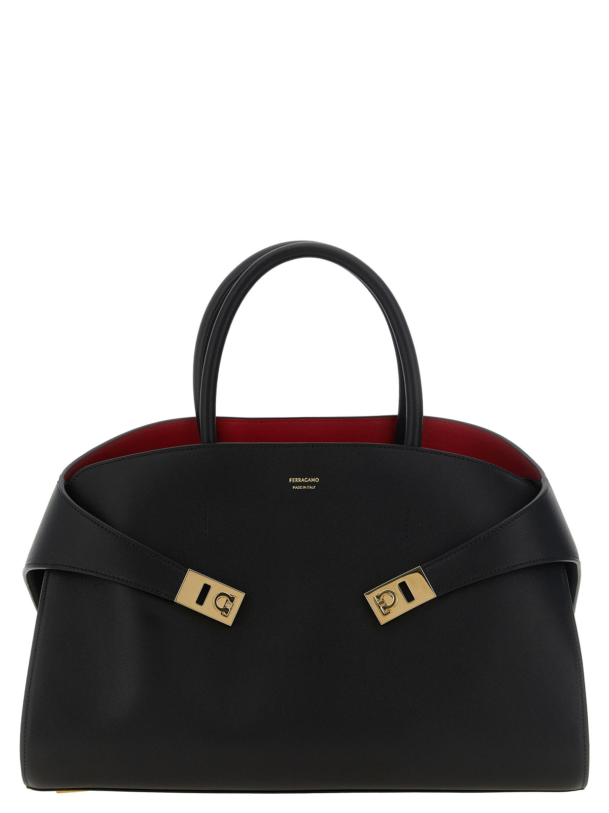 Ferragamo Schwarze Kalbsleder-Handtasche