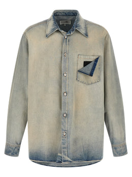 MM6 Maison Margiela Blaue Baumwollbluse