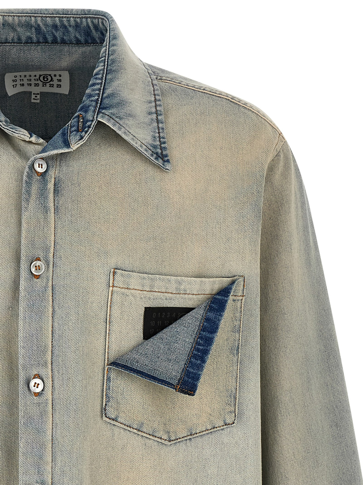 MM6 Maison Margiela Blaue Baumwollbluse