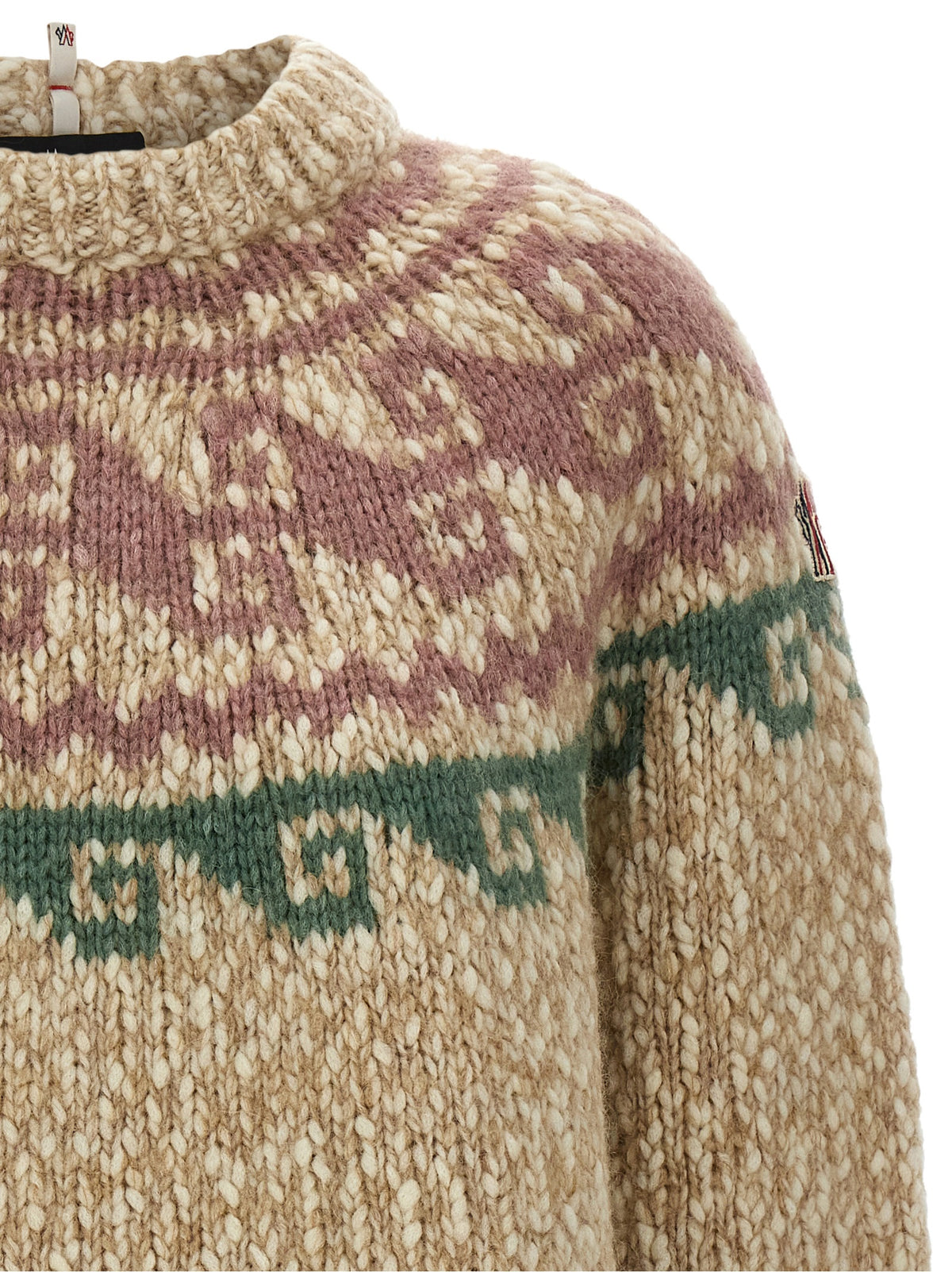 Moncler Grenoble Beige Wollstrickjacke