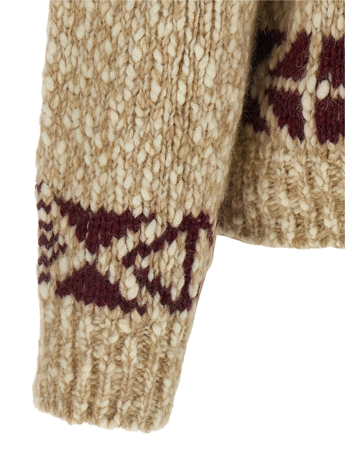 Moncler Grenoble Beige Wollstrickjacke