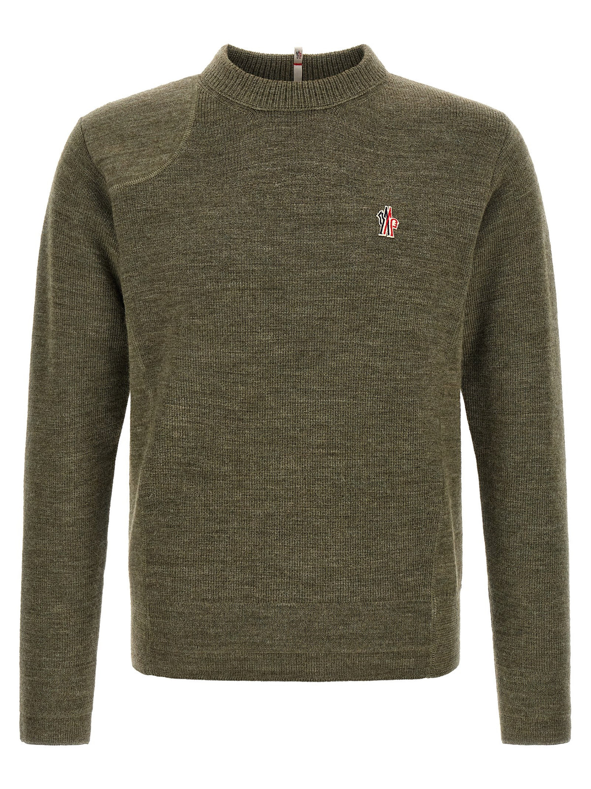 Moncler Grenoble Zweifarbige Strickjacke aus reiner Schurwolle