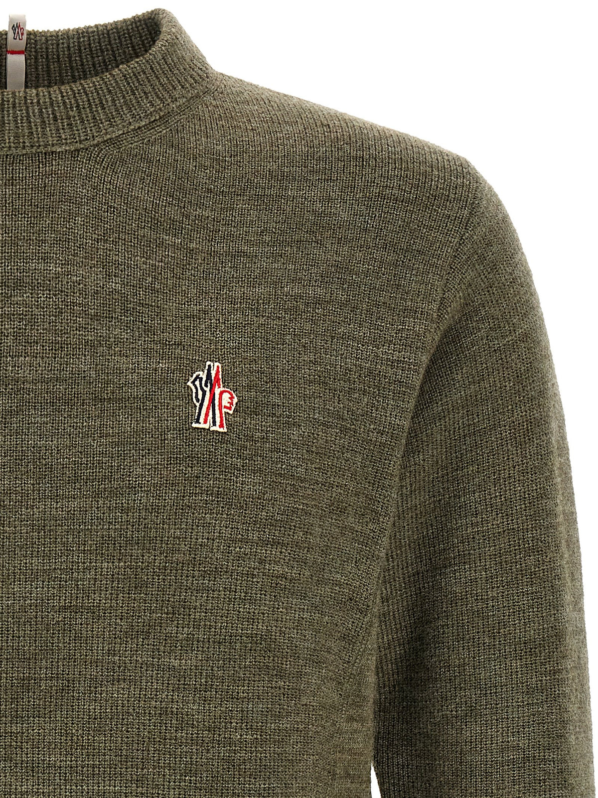 Moncler Grenoble Zweifarbige Strickjacke aus reiner Schurwolle
