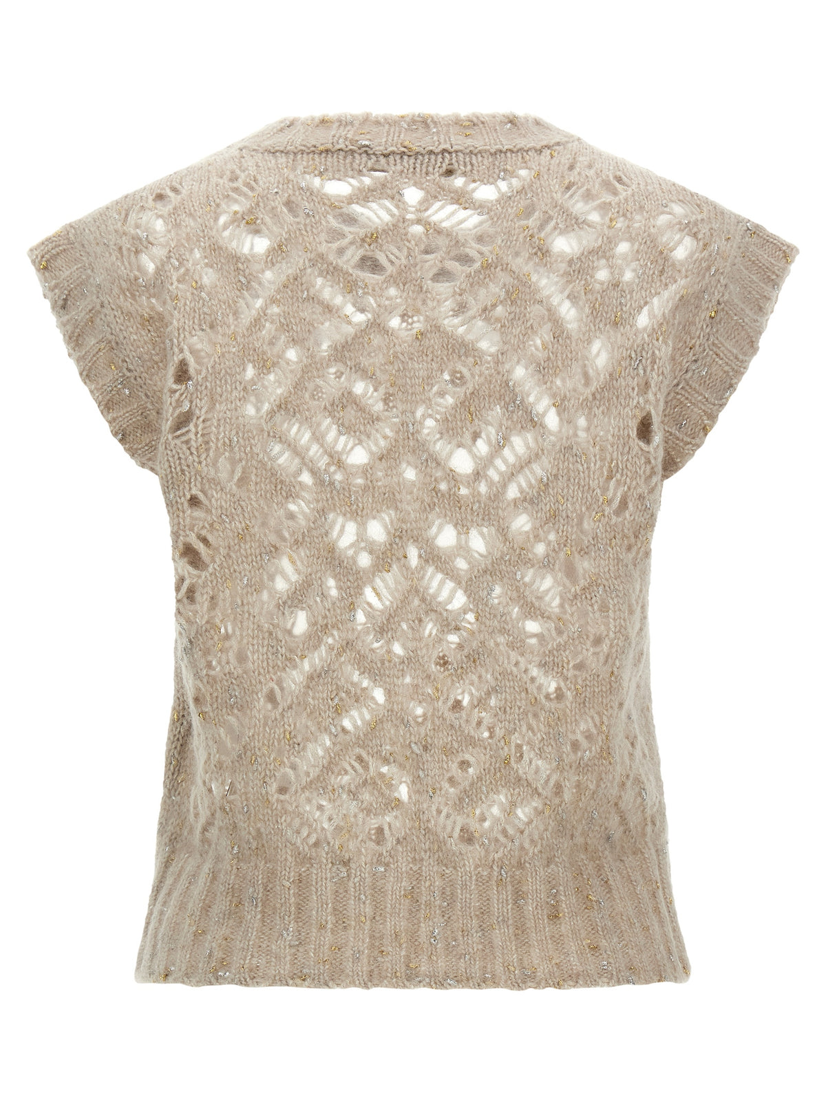 Max Mara Beige Alpaka-Leder-Weste