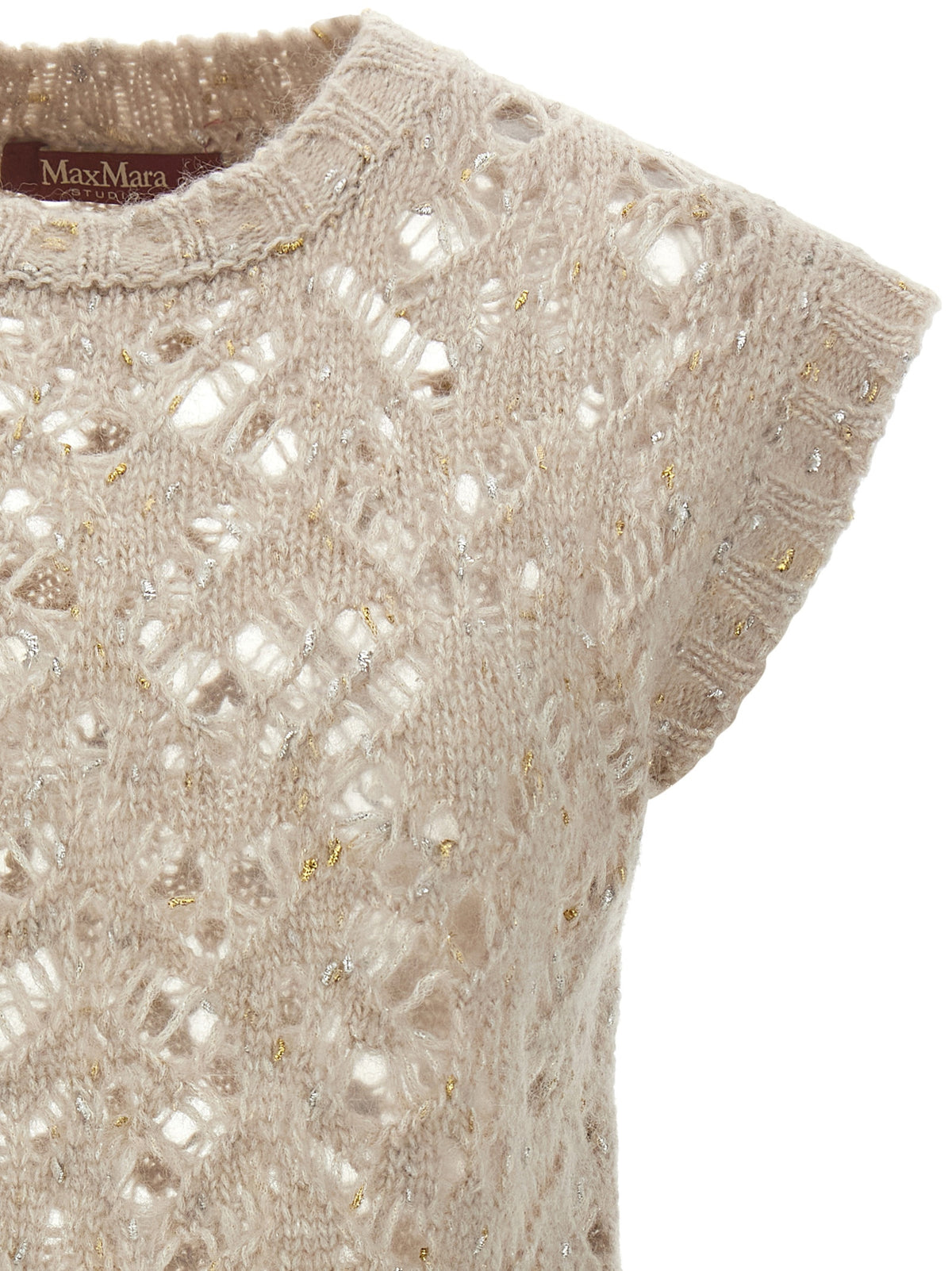 Max Mara Beige Alpaka-Leder-Weste