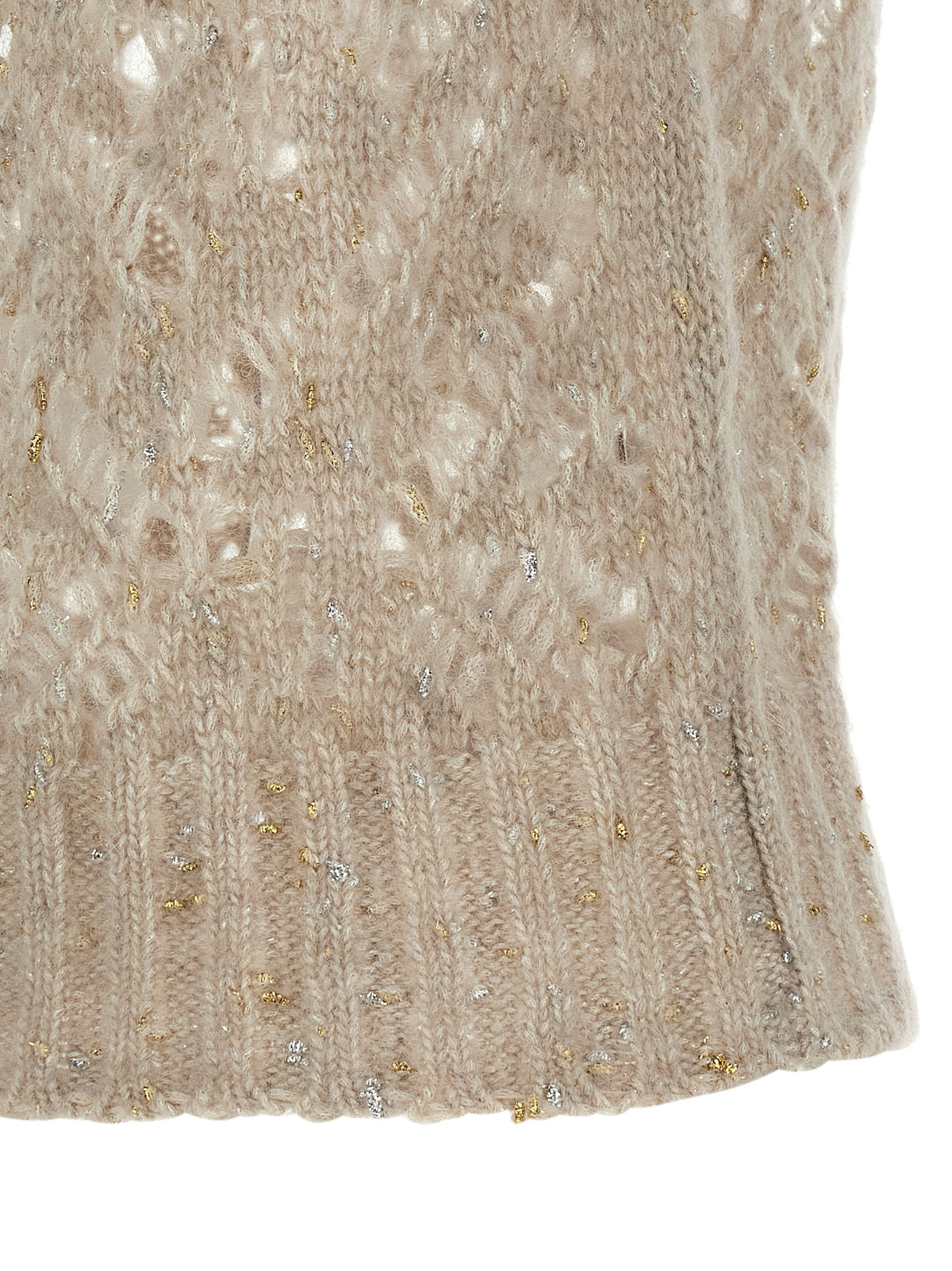 Max Mara Beige Alpaka-Leder-Weste