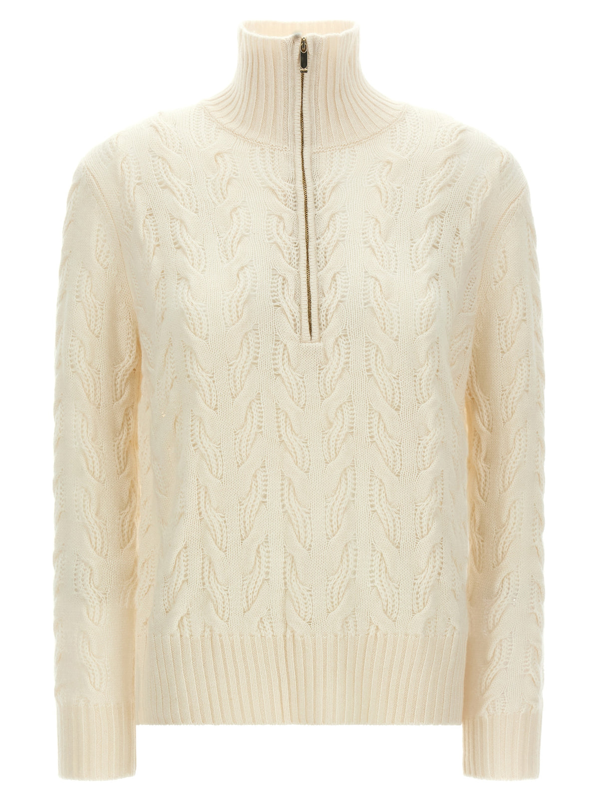 Max Mara Weiße Wollstrickjacke