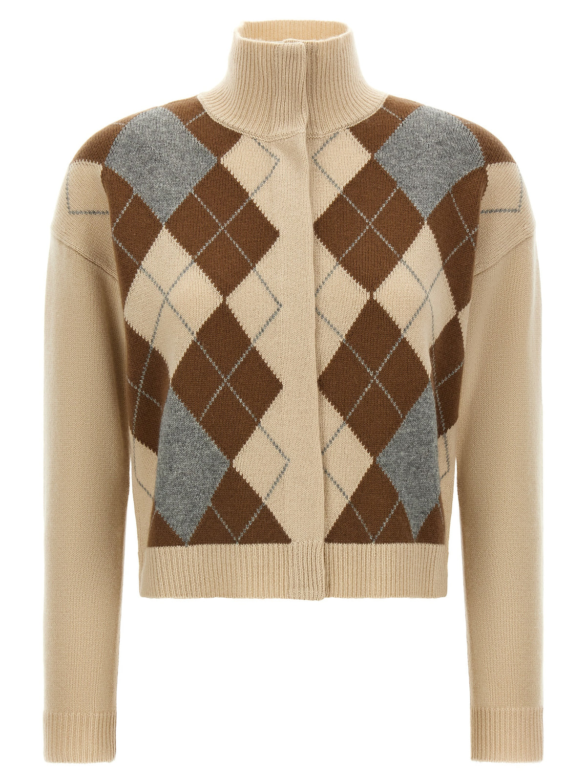 Max Mara Beige Wollstrickjacke